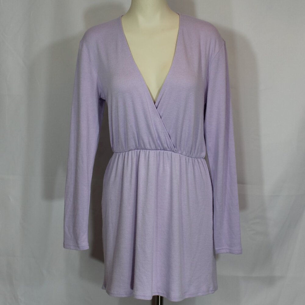 Aritzia Wilfred Free Giulia Knit Crossover V-Neck Long Sleeve Dress size Medium